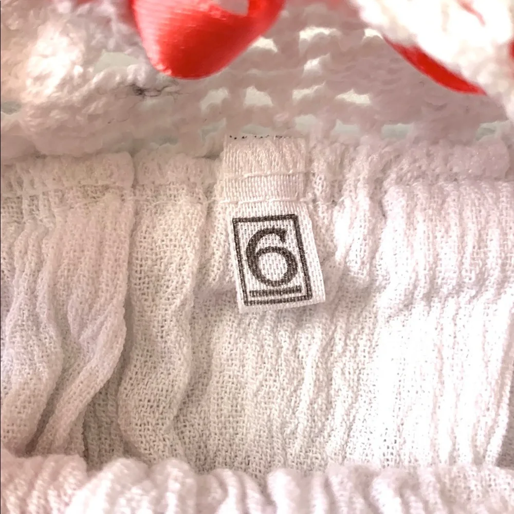 Girls Size 6 Dress Handmade Embroidered Stitch White Pink Kids Clothes